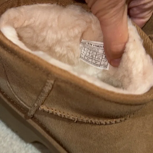 Ugg Women's Tan Platform Ankle Boots, ultra mini new heights - Picture 8 of 10